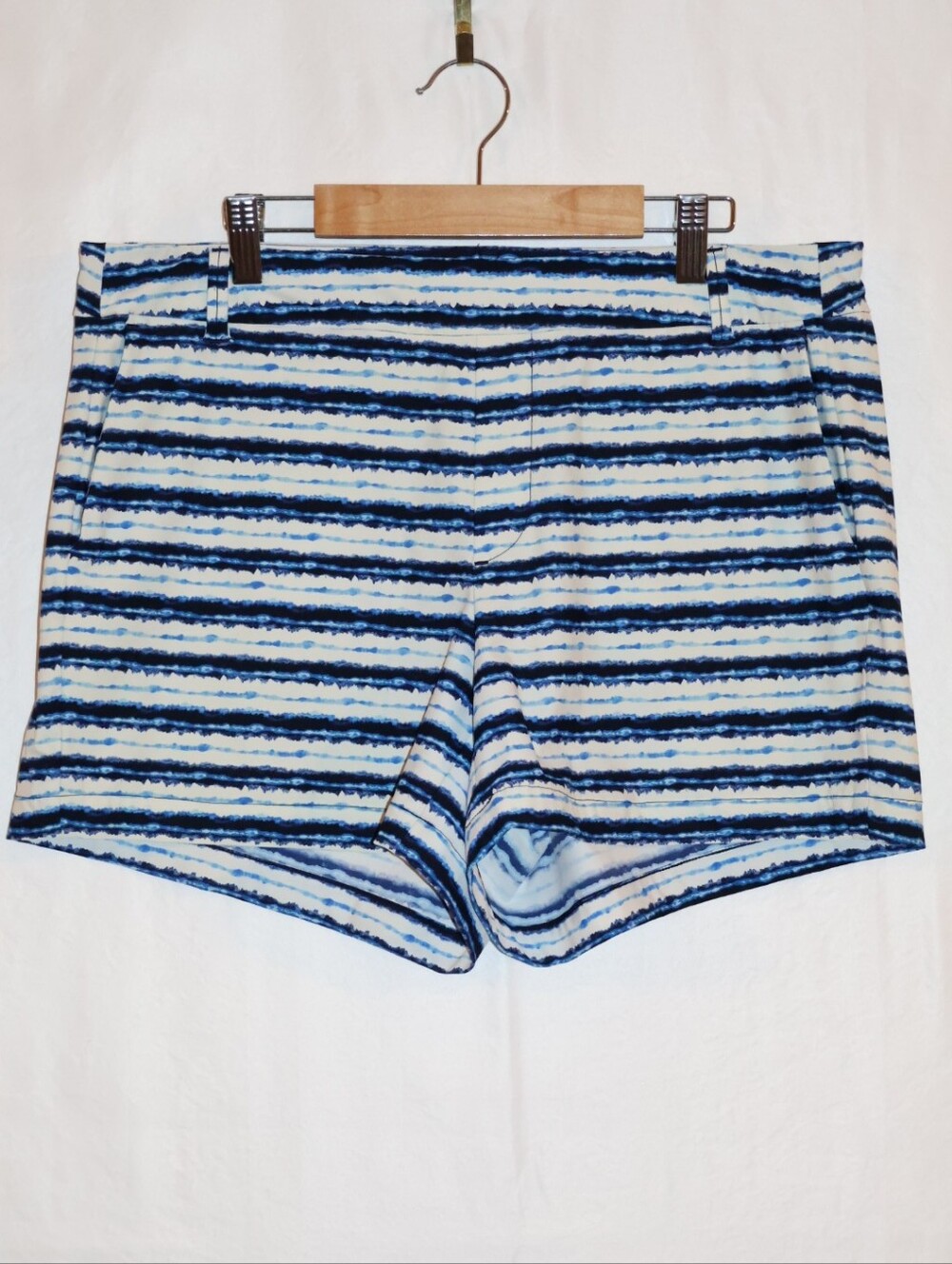 SPANX Blue Striped Sunshine Shorts.